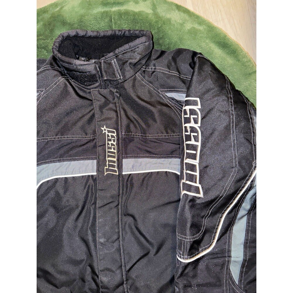 Mossi Men’s Black Motorcycle Jacket Full Zip 2XL Stand-Up Collar Lined